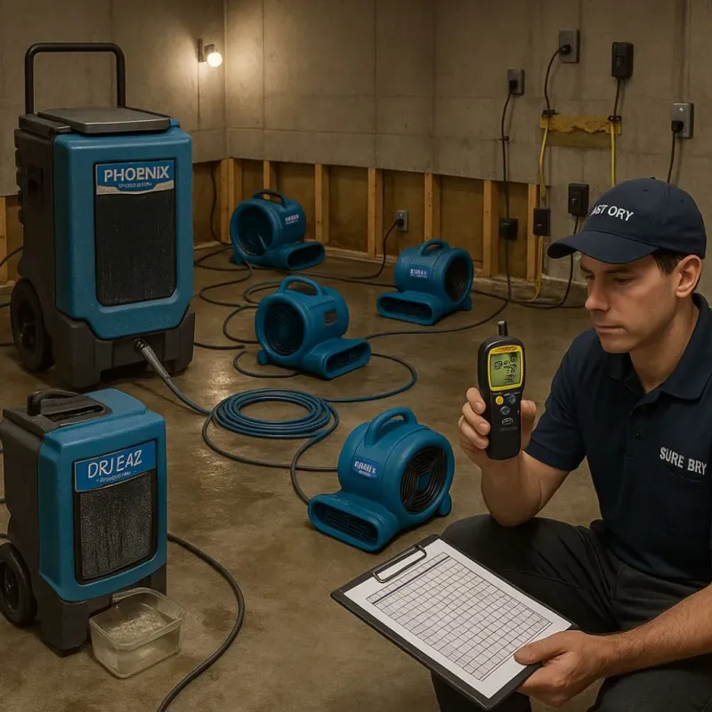 Structural Drying and Dehumidification process in Albertson, NY